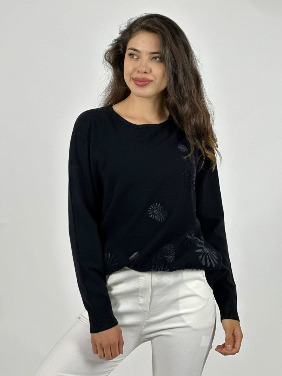 Sweater Spandex Patron Circular Floral Sutil A4-841