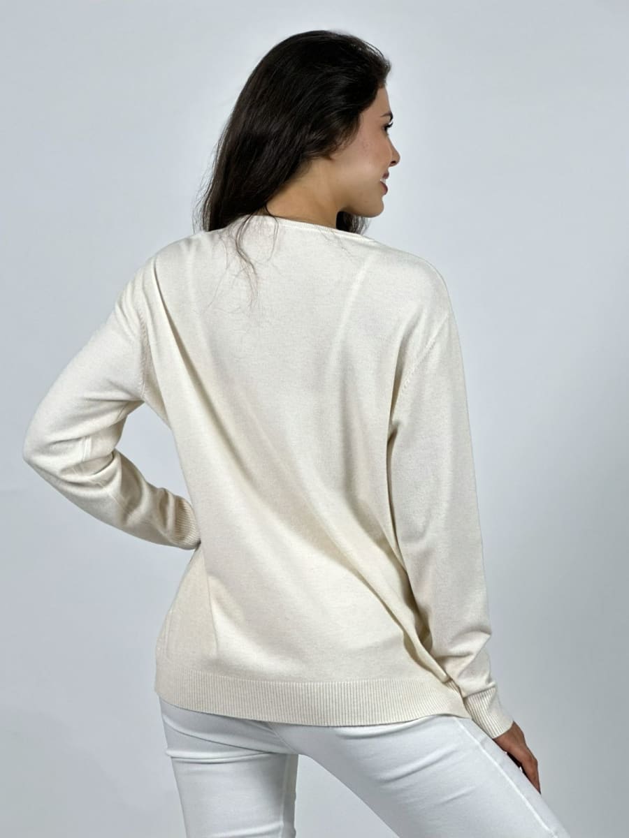 Sweater Spandex Patron Circular Floral Sutil A4-8421