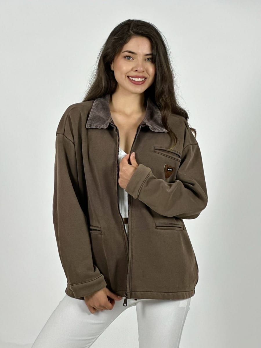 Chaqueta Afranelada con Cierre 3 Bolsillos A3-671