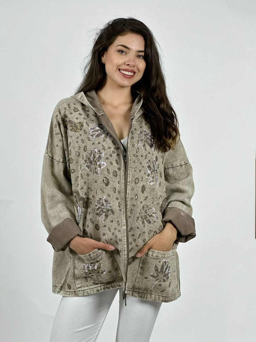 Chaqueta Mezclilla Hojas y Serpientes Escamas A5