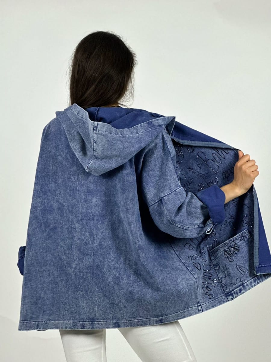 Chaqueta Mezclilla Letras Brillantes A3-787