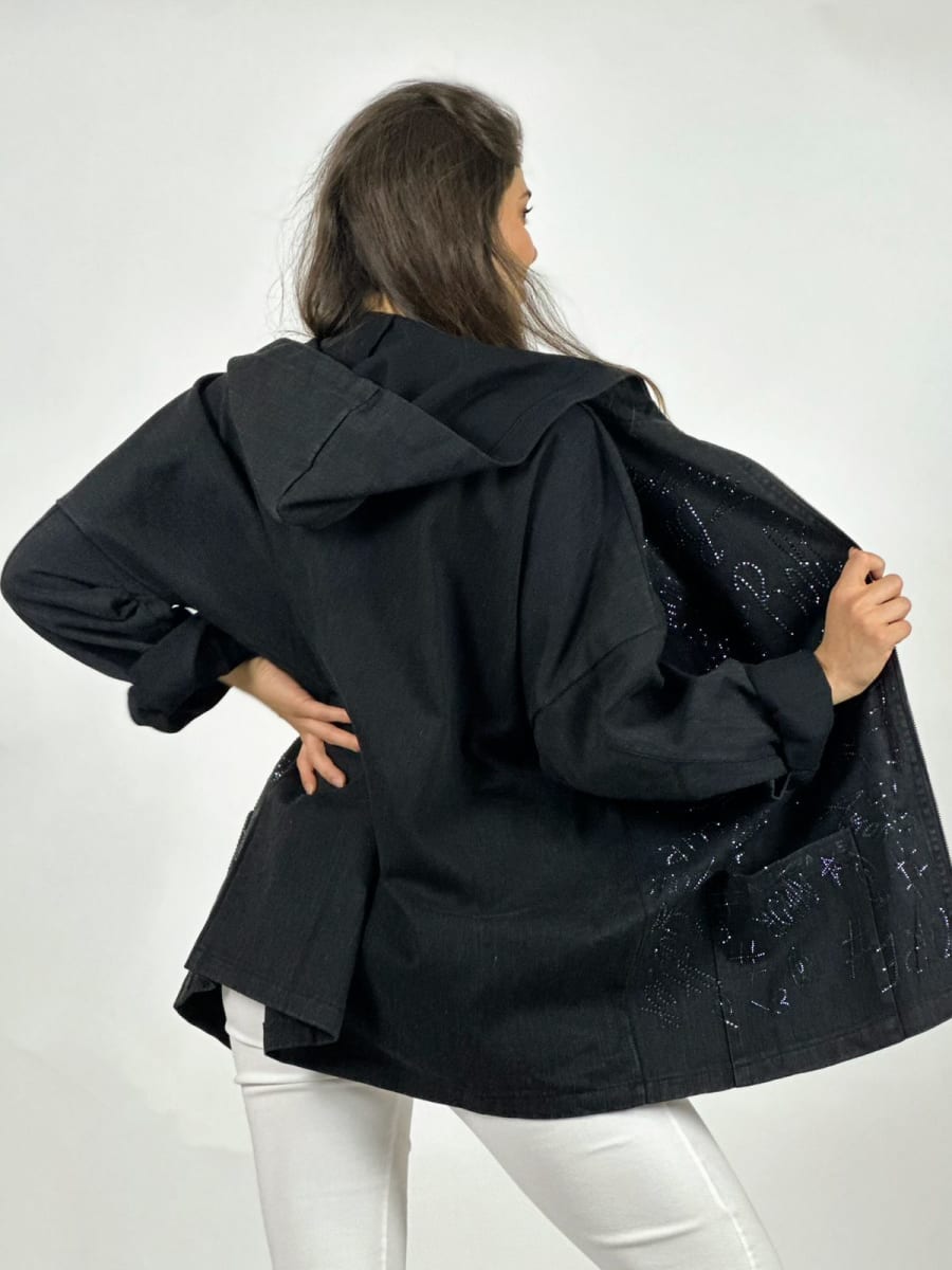 Chaqueta Mezclilla Letras Brillantes A3-7813