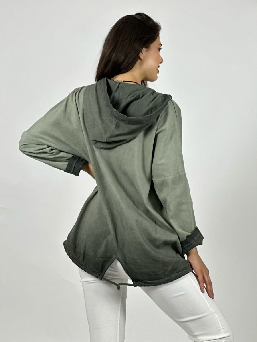 Poleron Algodon Con Cierre y Letras A1-2427