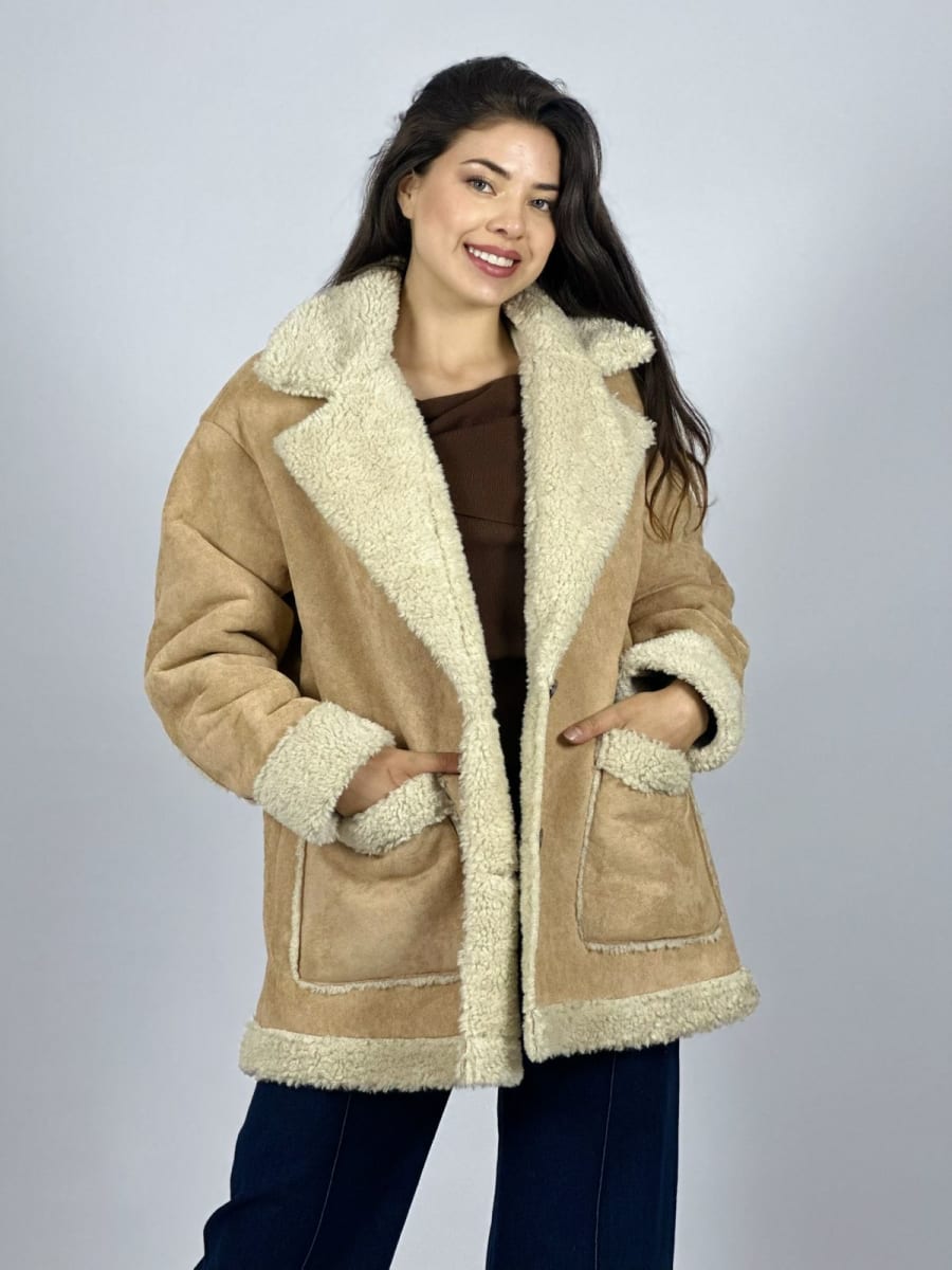 Abrigo Gamuza Italiano Achiporrado 2 Botones A3-742