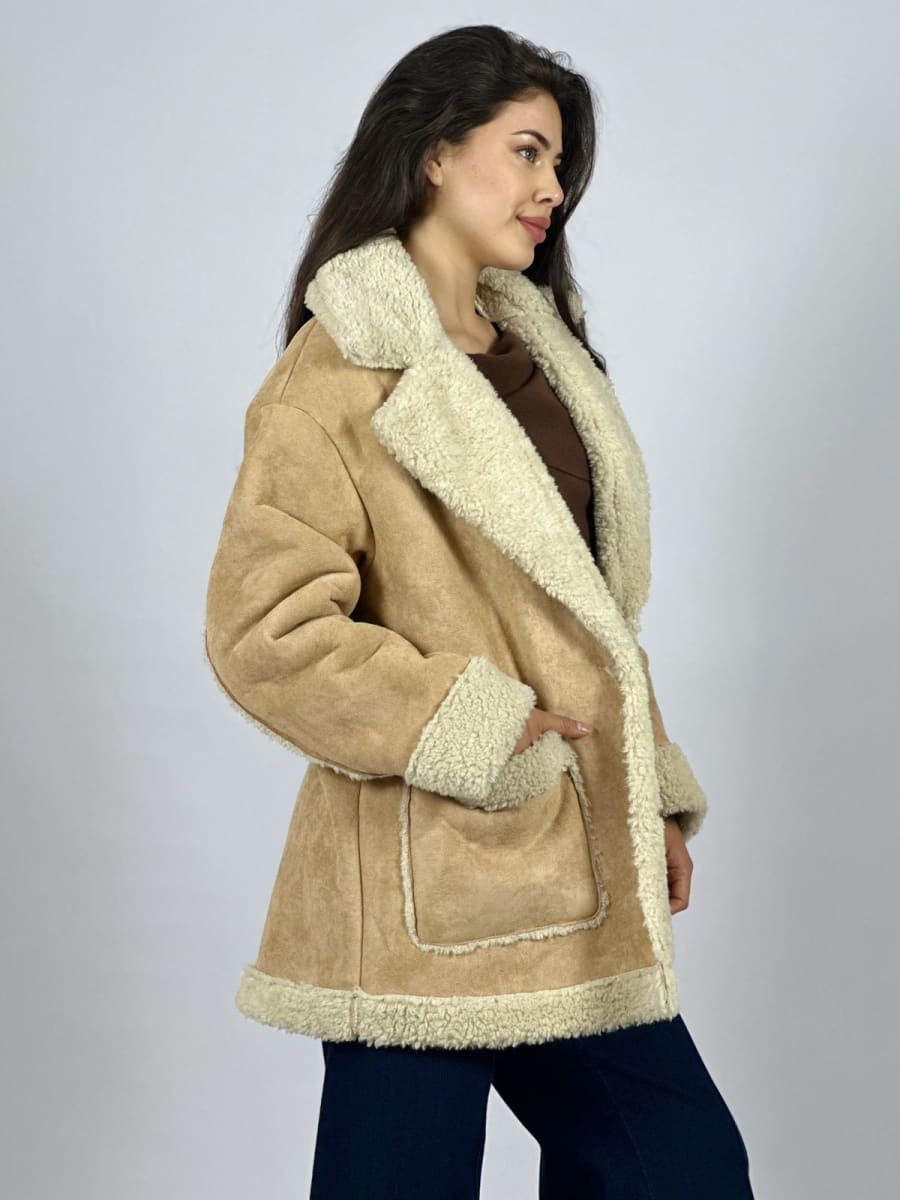 Abrigo Gamuza Italiano Achiporrado 2 Botones A3-744