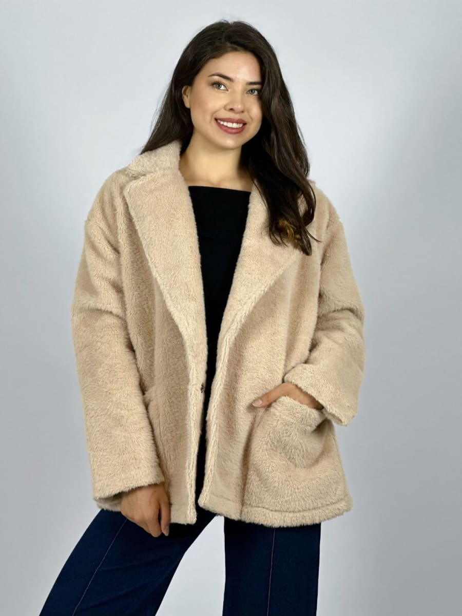 Abrigo Italiano Peludito 2 botones B3-153/1567