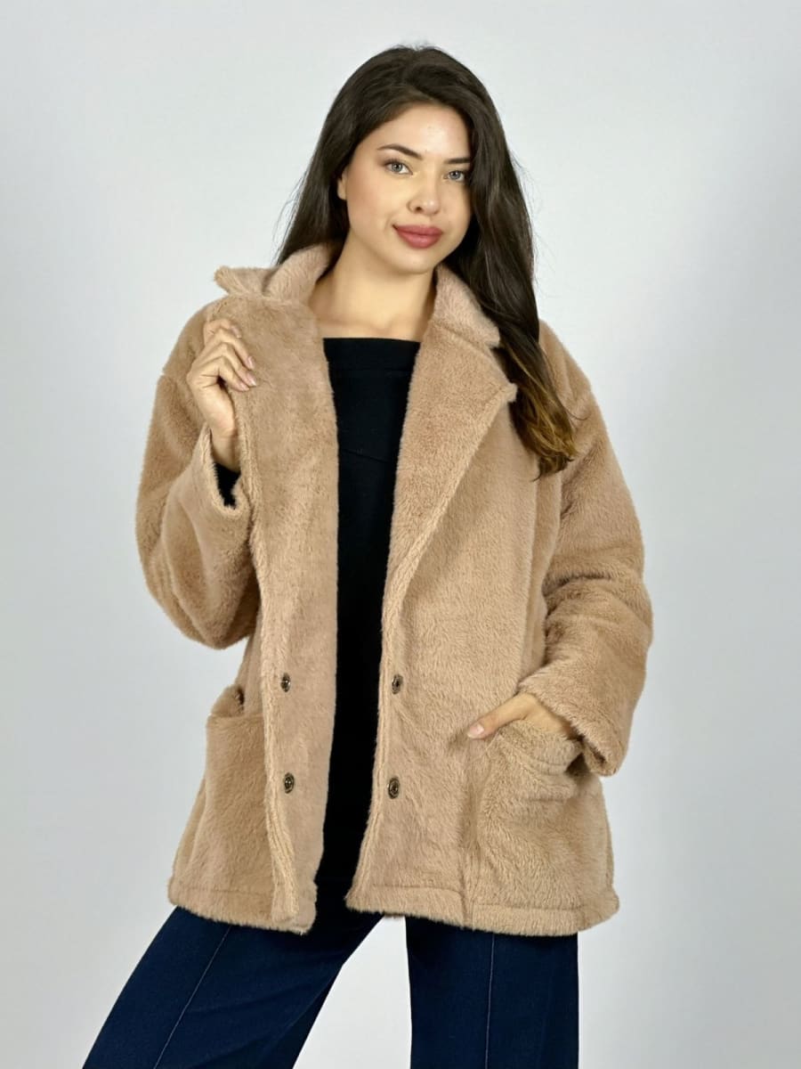 Abrigo Italiano Peludito 2 botones B3-153/1562