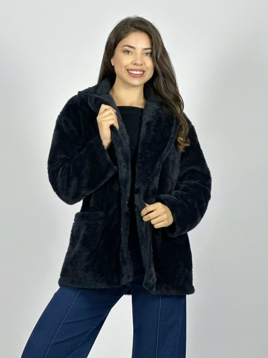 Abrigo Italiano Peludito 2 botones B3-153/1564