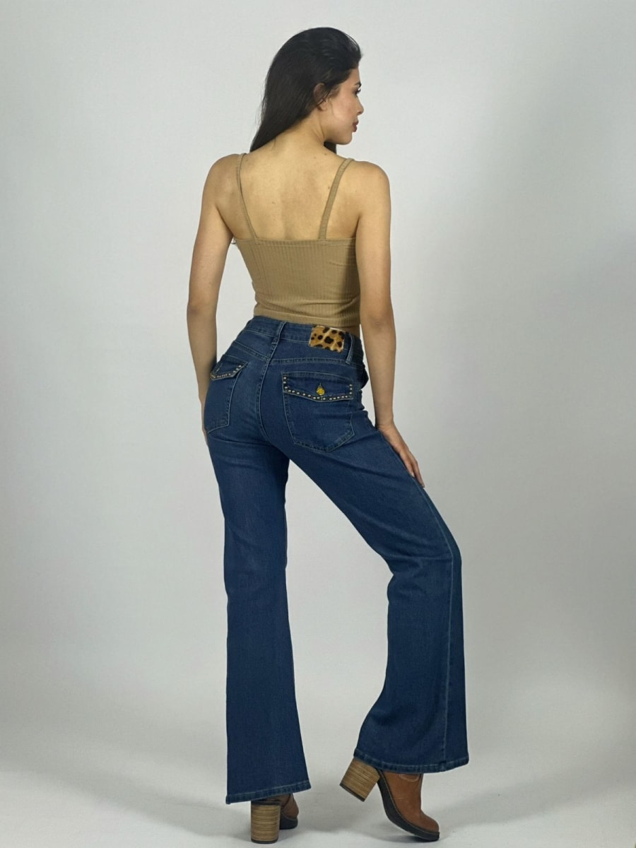 Jeans Elasticado Bolsillos Tachas B1-106/1097