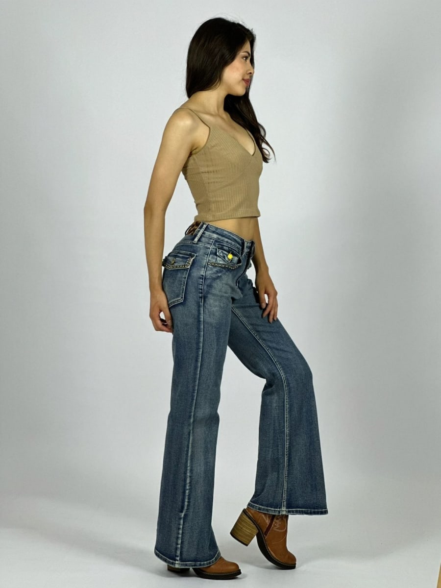Jeans Elasticado Bolsillos Tachas B1-106/1094