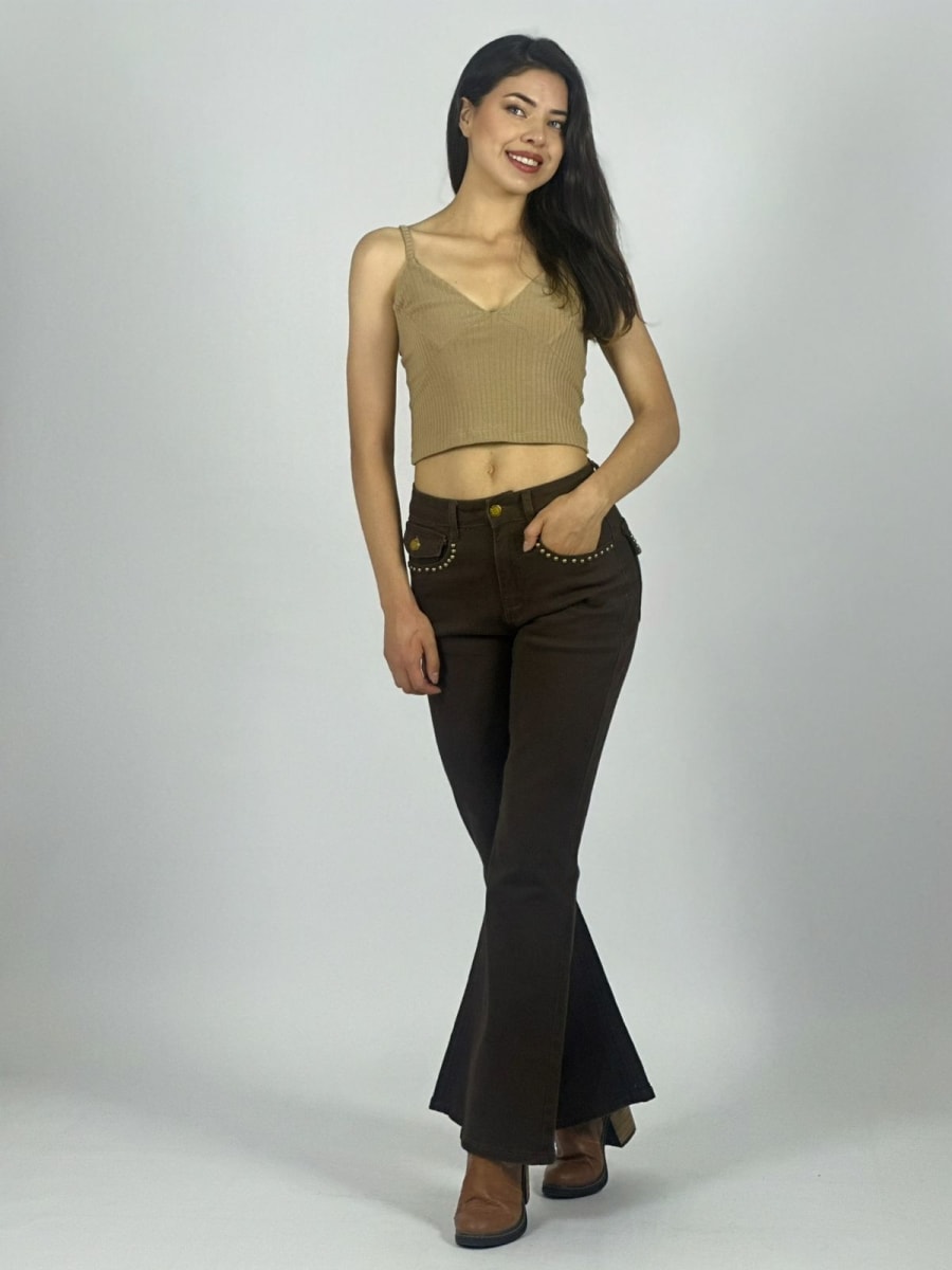 Jeans Elasticado Bolsillos Tachas B1-106/1099