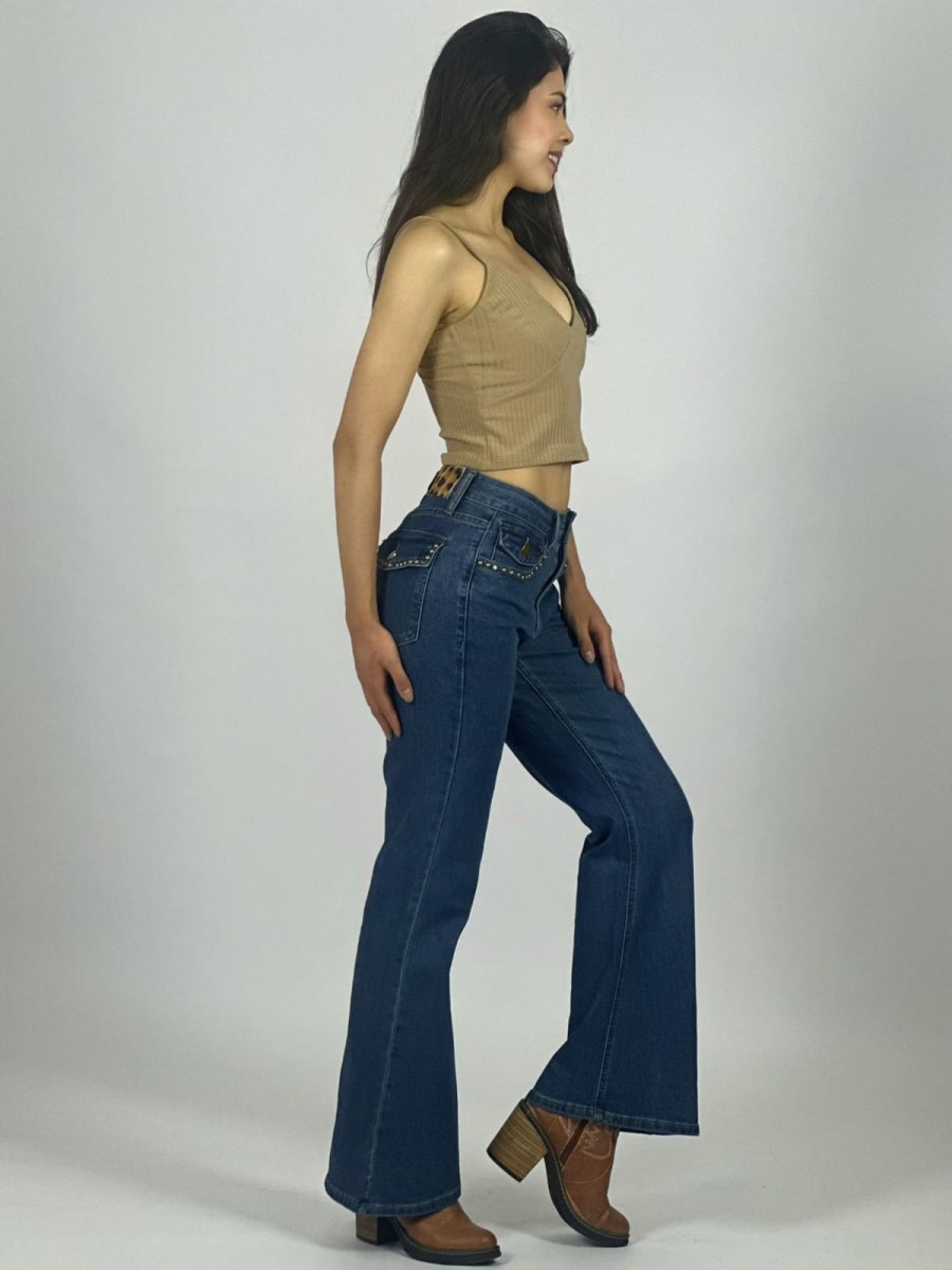 Jeans Elasticado Bolsillos Tachas B1-106/1096