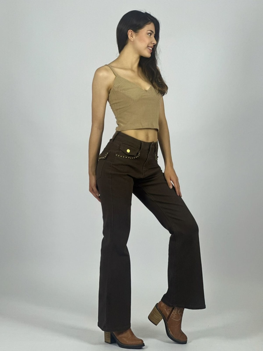 Jeans Elasticado Bolsillos Tachas B1-106/10910