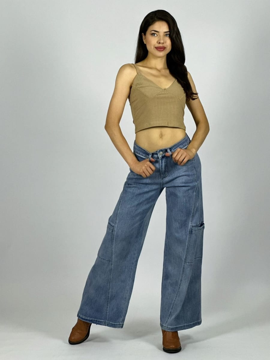 Palazzo Mezclilla Bolsillos Lateras B3-1538