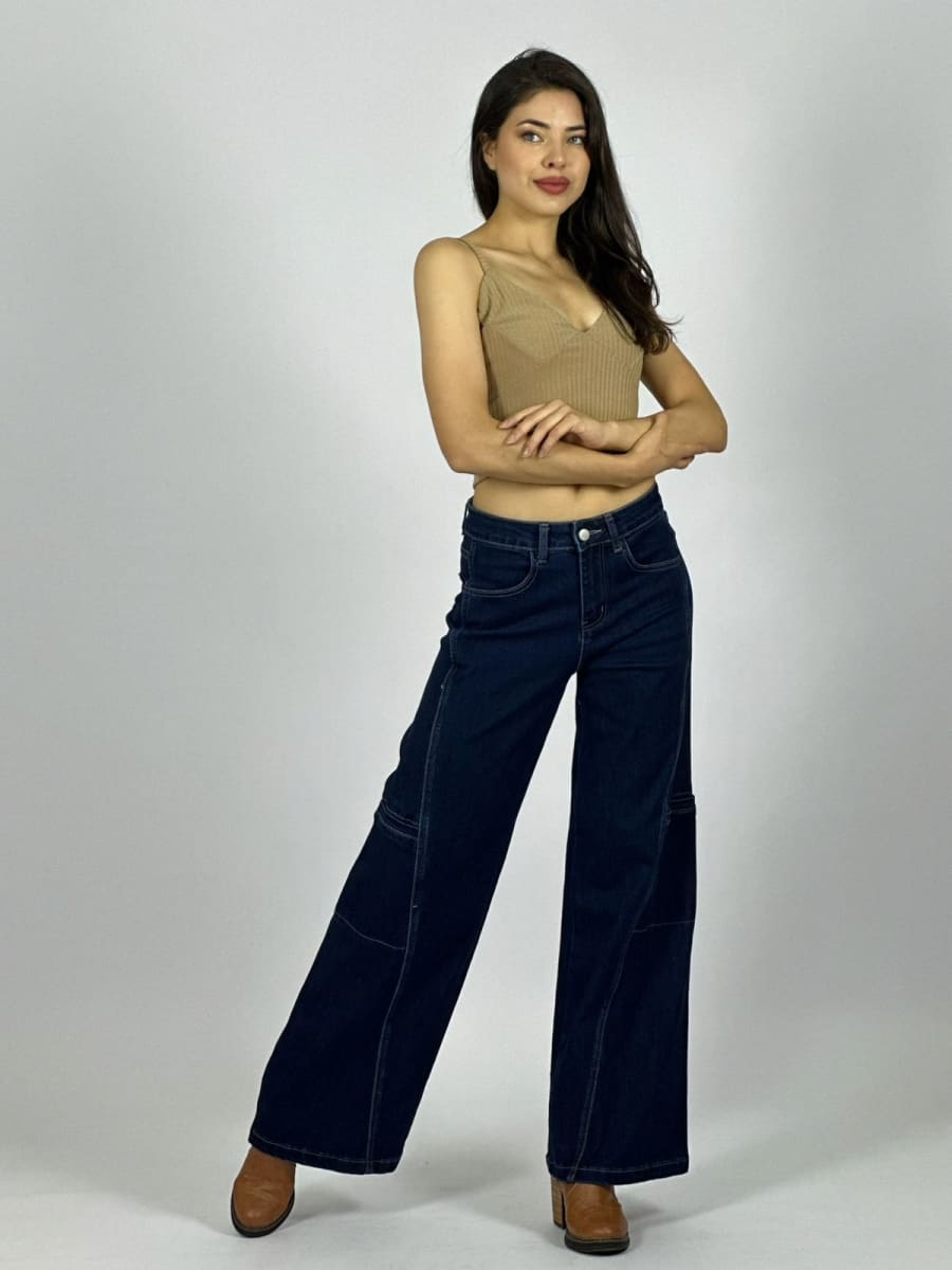 Palazzo Mezclilla Bolsillos Lateras B3-1531