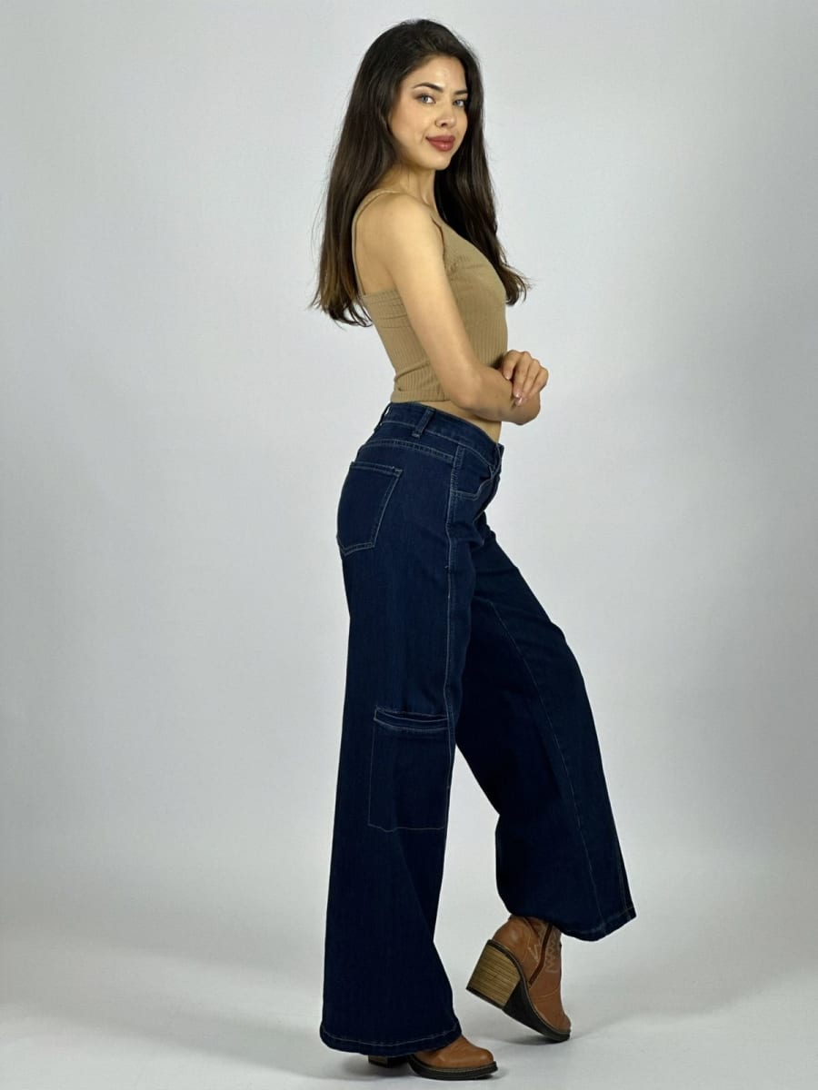 Palazzo Mezclilla Bolsillos Lateras B3-1533