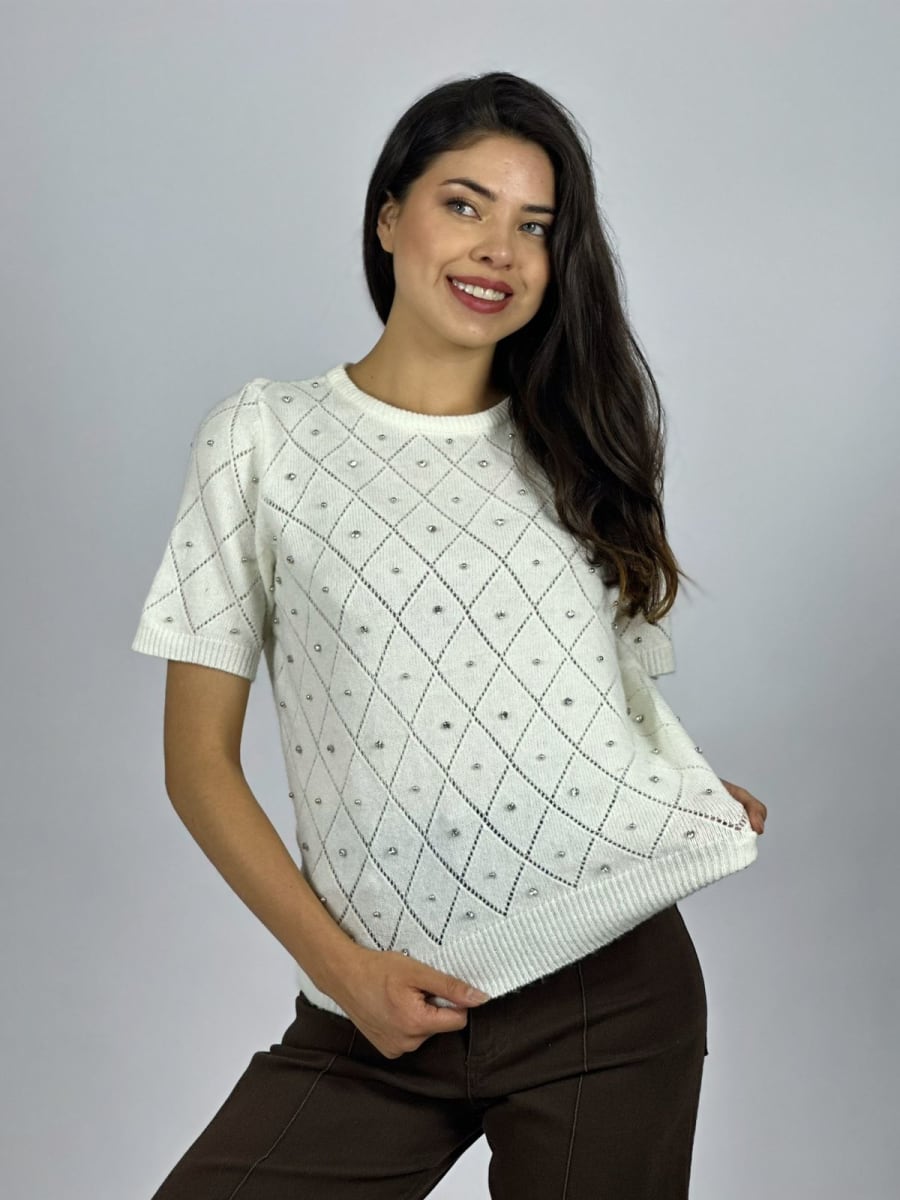 Sweater Spandex Rombos y Tachas B4-168/1701