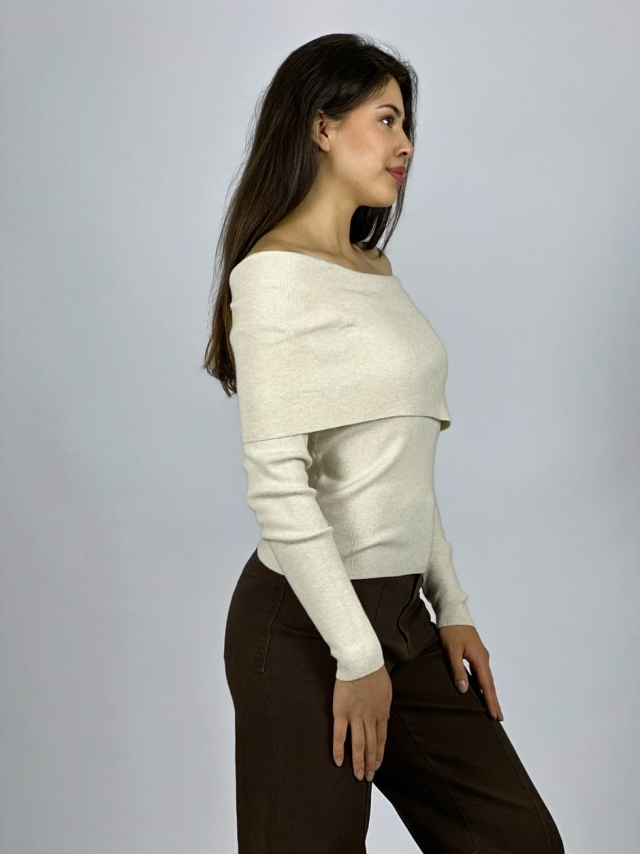 Sweater Spandex S/Hombros con Botones B3-1592