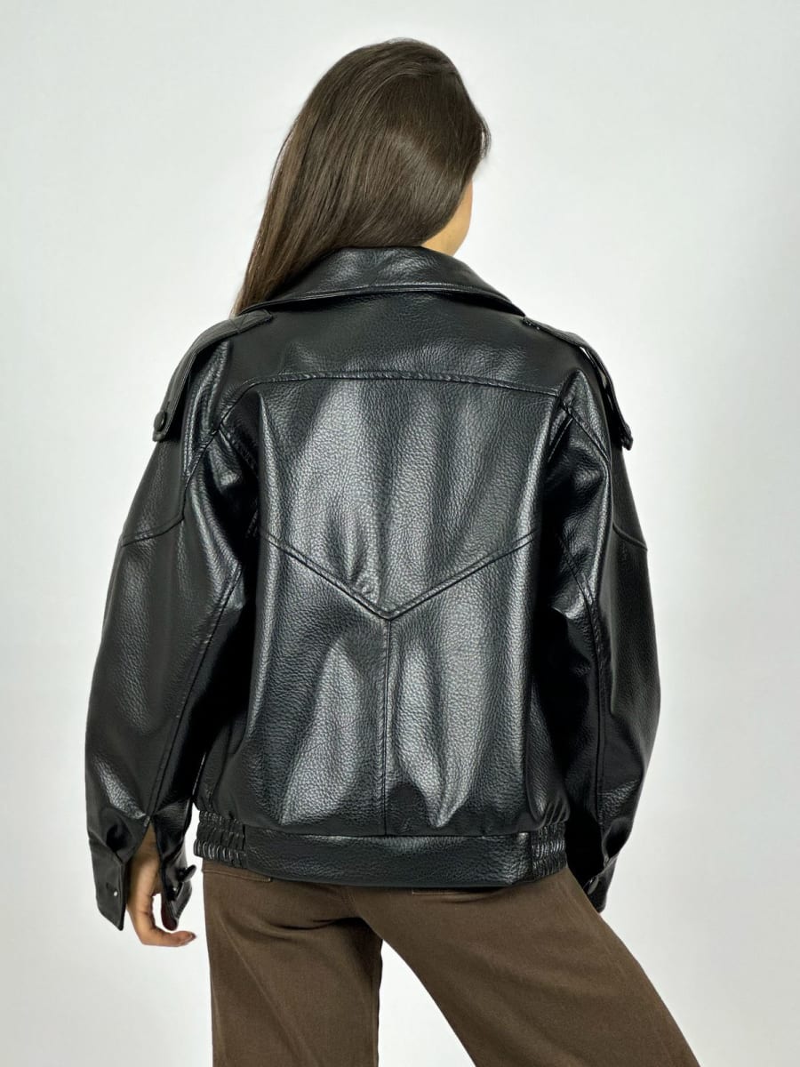 Chaqueta Eco Cuero Forrada Cierre Cruzado B4-16310