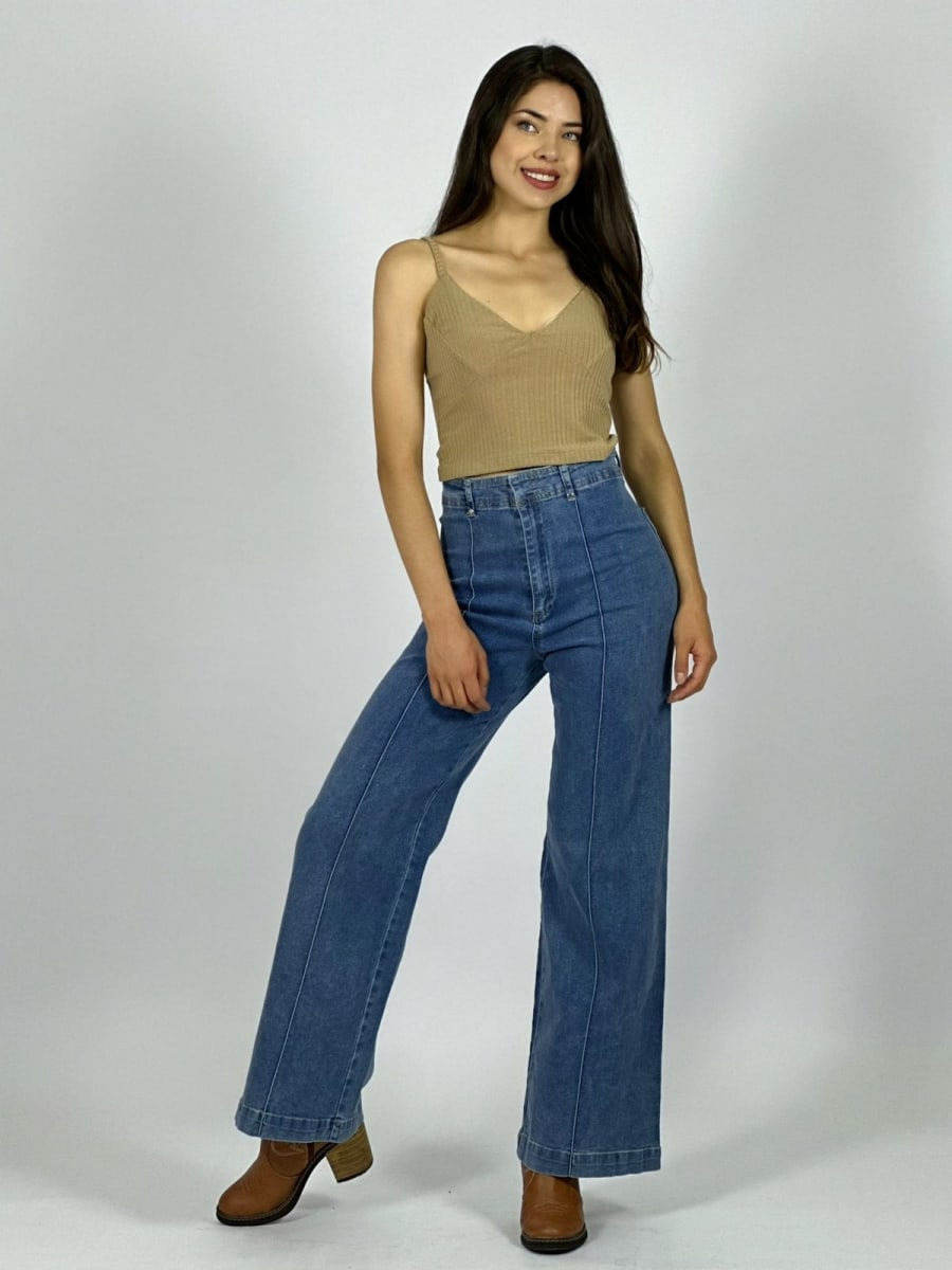 Jeans Rectos Costura Vertical B1-1145