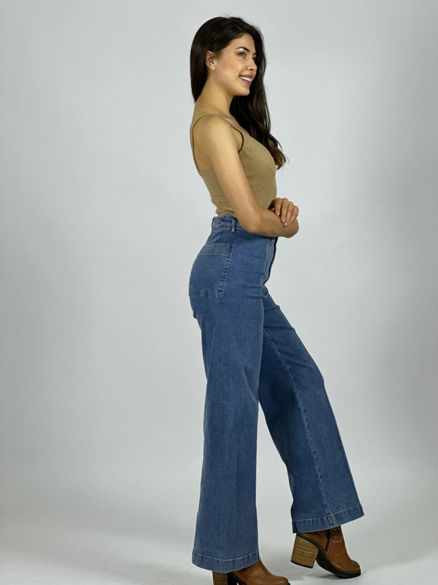 Jeans Rectos Costura Vertical B1-1146