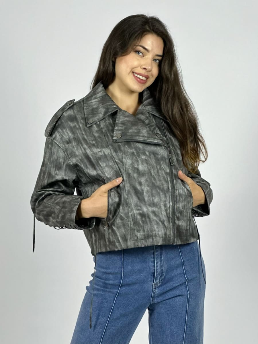 Chaqueta Eco Cuero Forrada Dorso Cocido B4-1606