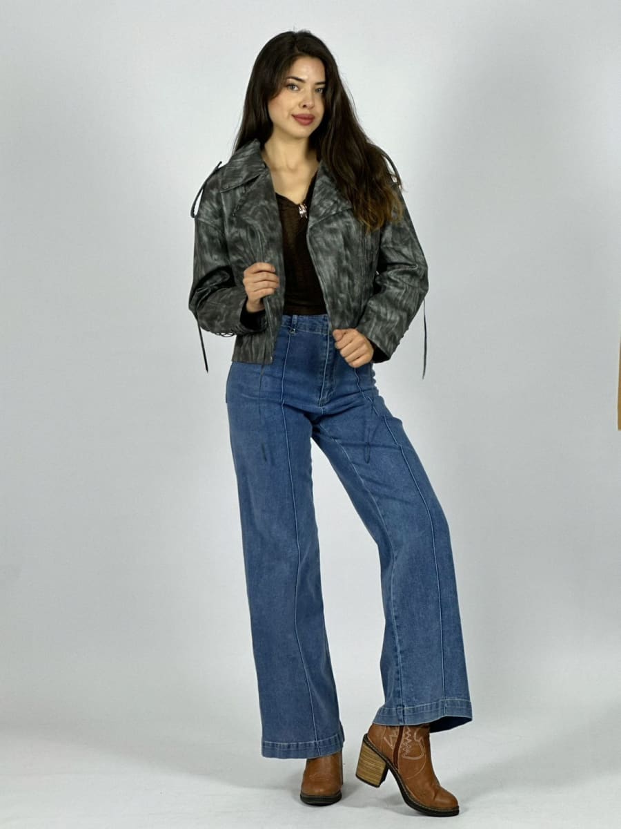 Chaqueta Eco Cuero Forrada Dorso Cocido B4-1607