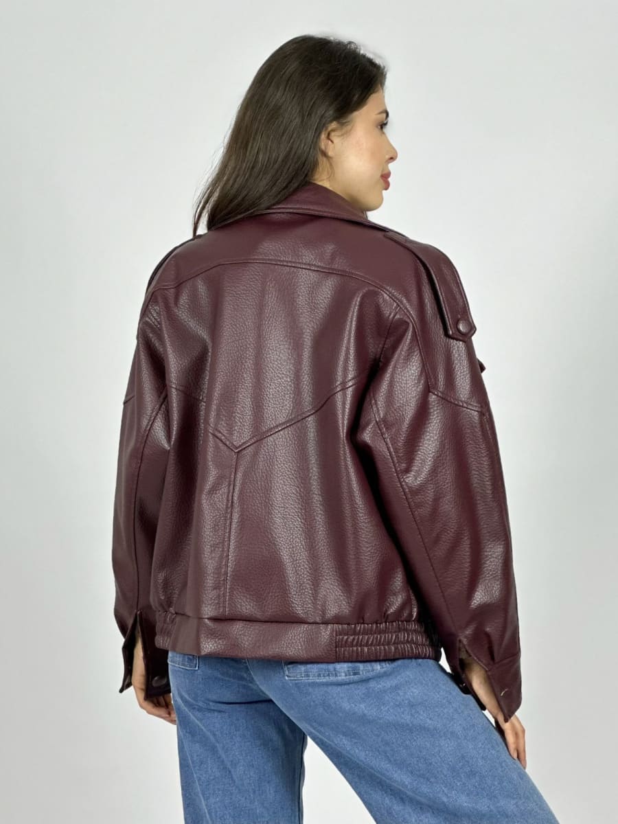Chaqueta Eco Cuero Forrada Cierre Cruzado B4-1637