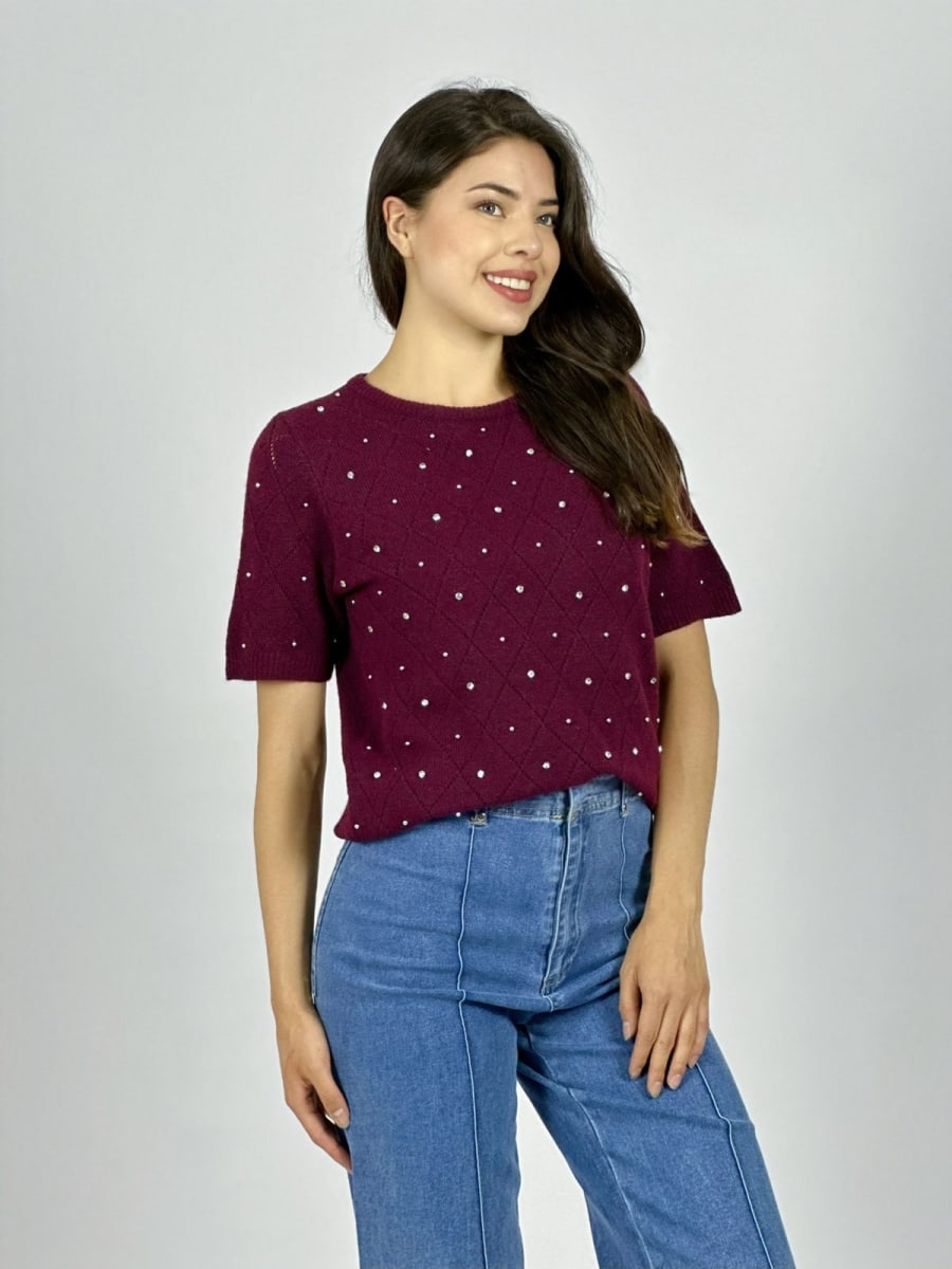 Sweater Spandex Rombos y Tachas B4-168/1707