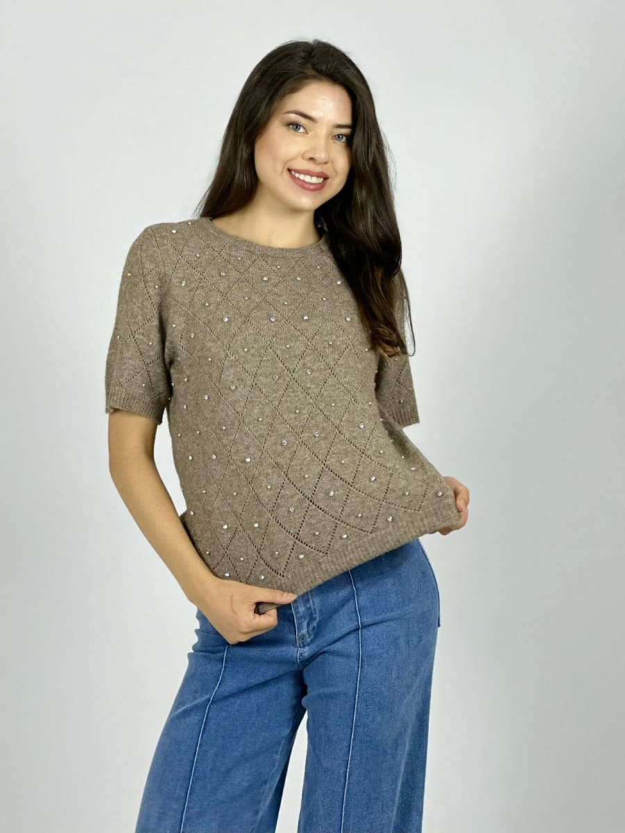 Sweater Spandex Rombos y Tachas B4-168/17013