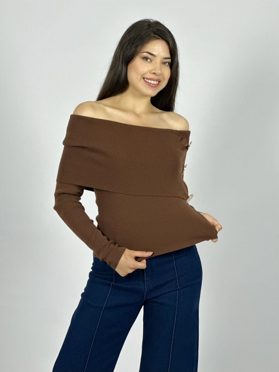 Sweater Spandex S/Hombros con Botones B3-15913