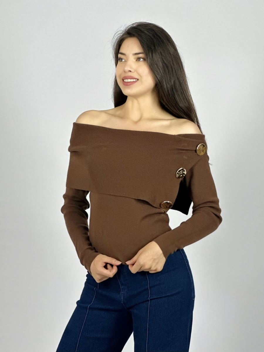 Sweater Spandex S/Hombros con Botones B3-15914