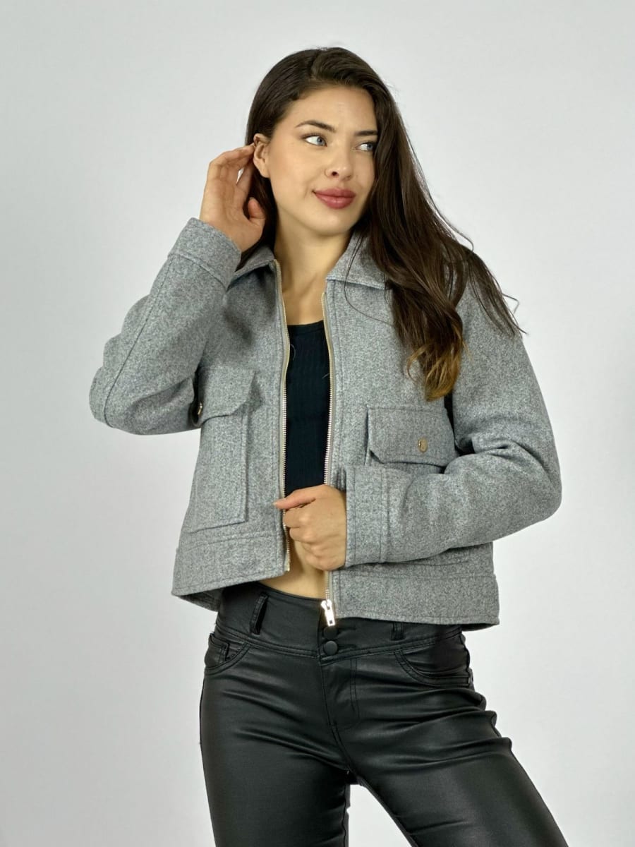 Chaqueta Paño Forrada Con Bolsillos B4-167/1691