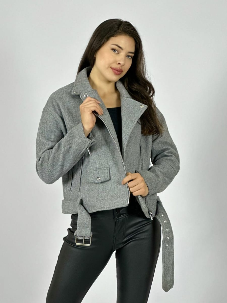 Chaqueta de Paño Con Cierre y Cinturon A1-31//431