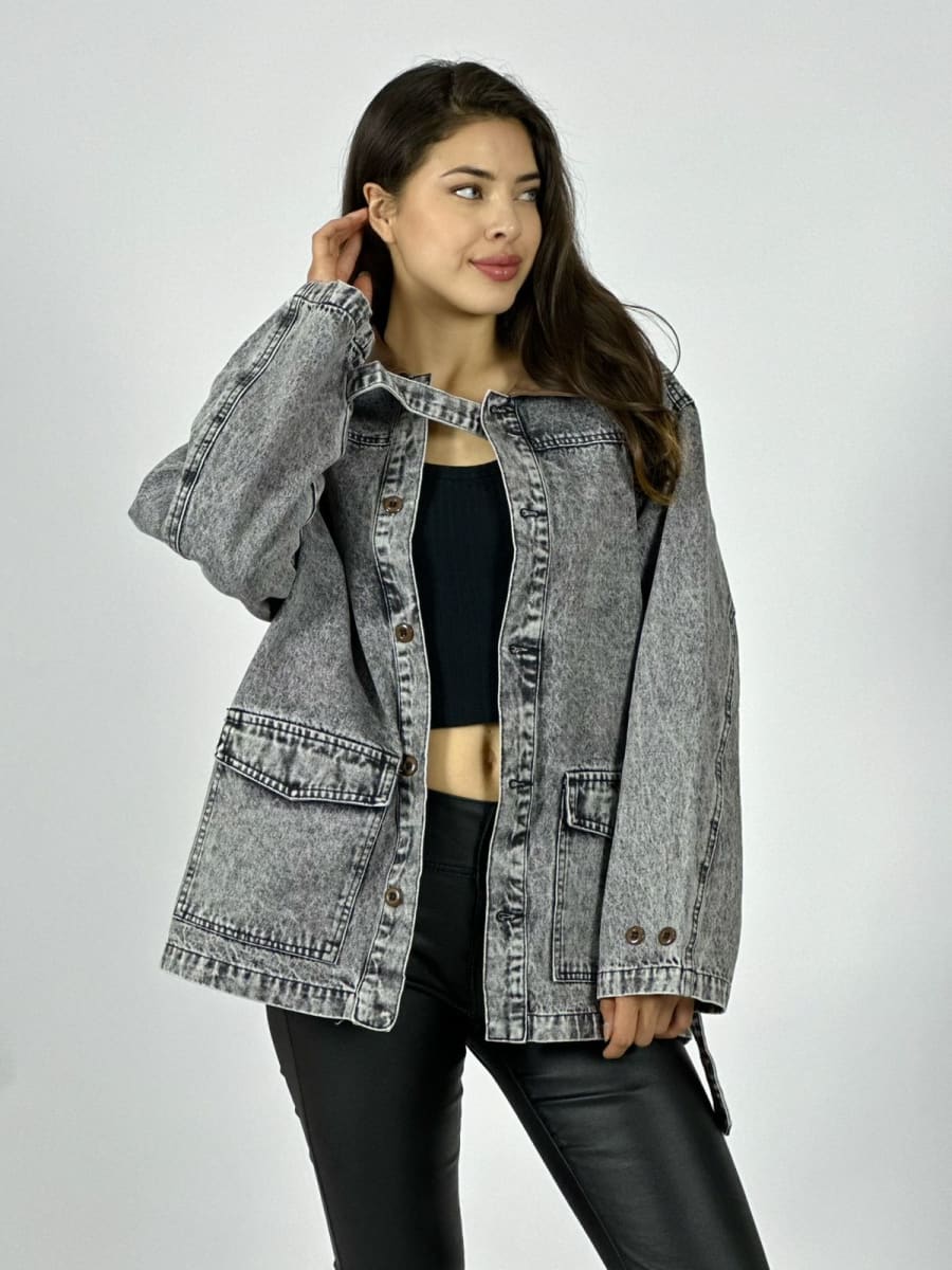 Chaqueta Mezclilla Cuello Cuerina A2-616
