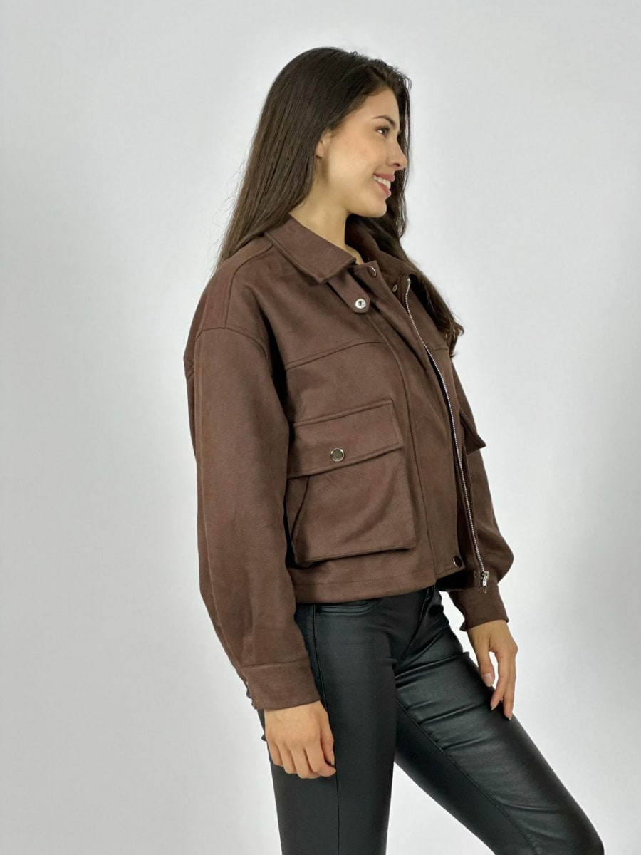 Chaqueta Gamuza Forrada Bolsillos Cargo A3-784
