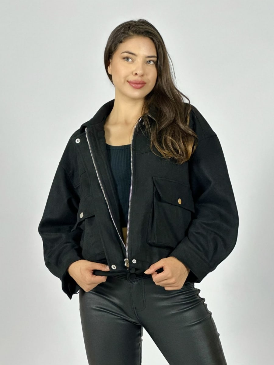 Chaqueta Gamuza Forrada Bolsillos Cargo A3-789