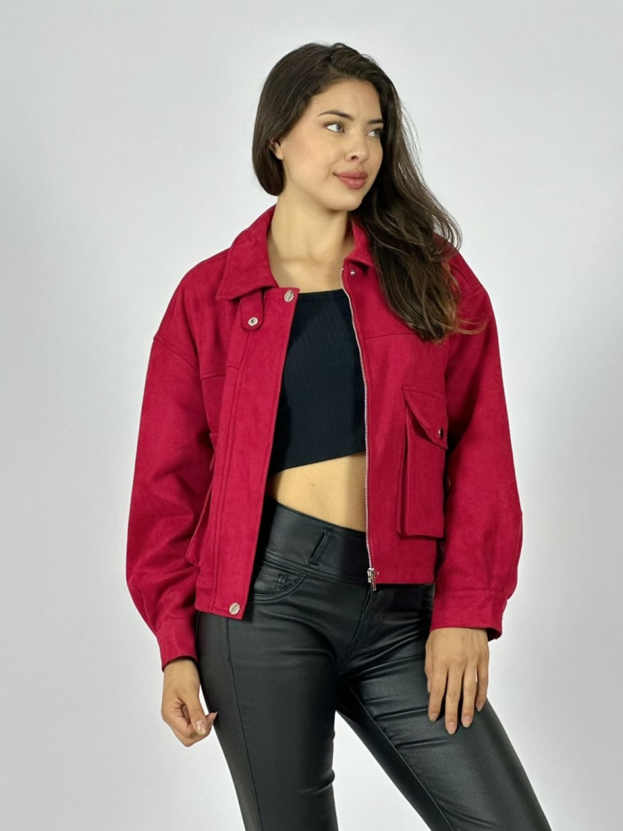 Chaqueta Gamuza Forrada Bolsillos Cargo A3-7813
