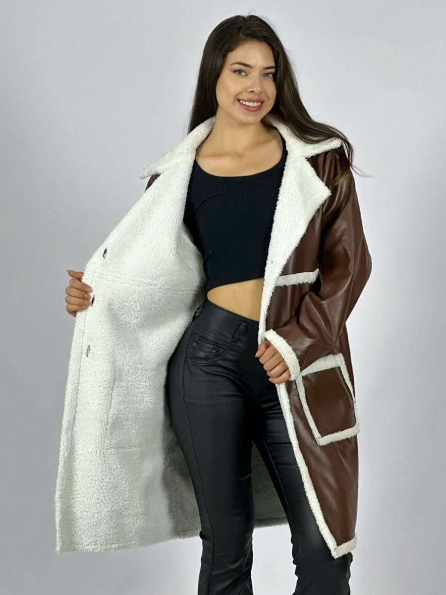 Abrigo Achiporrado De Cuerina B2-1243