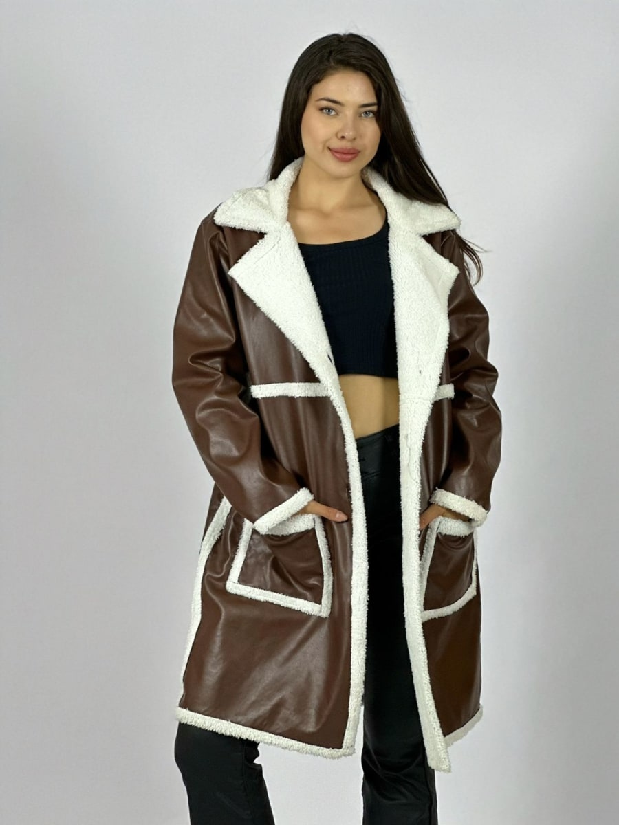 Abrigo Achiporrado De Cuerina B2-1242