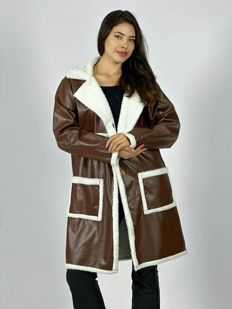 Abrigo Achiporrado De Cuerina B2-1241