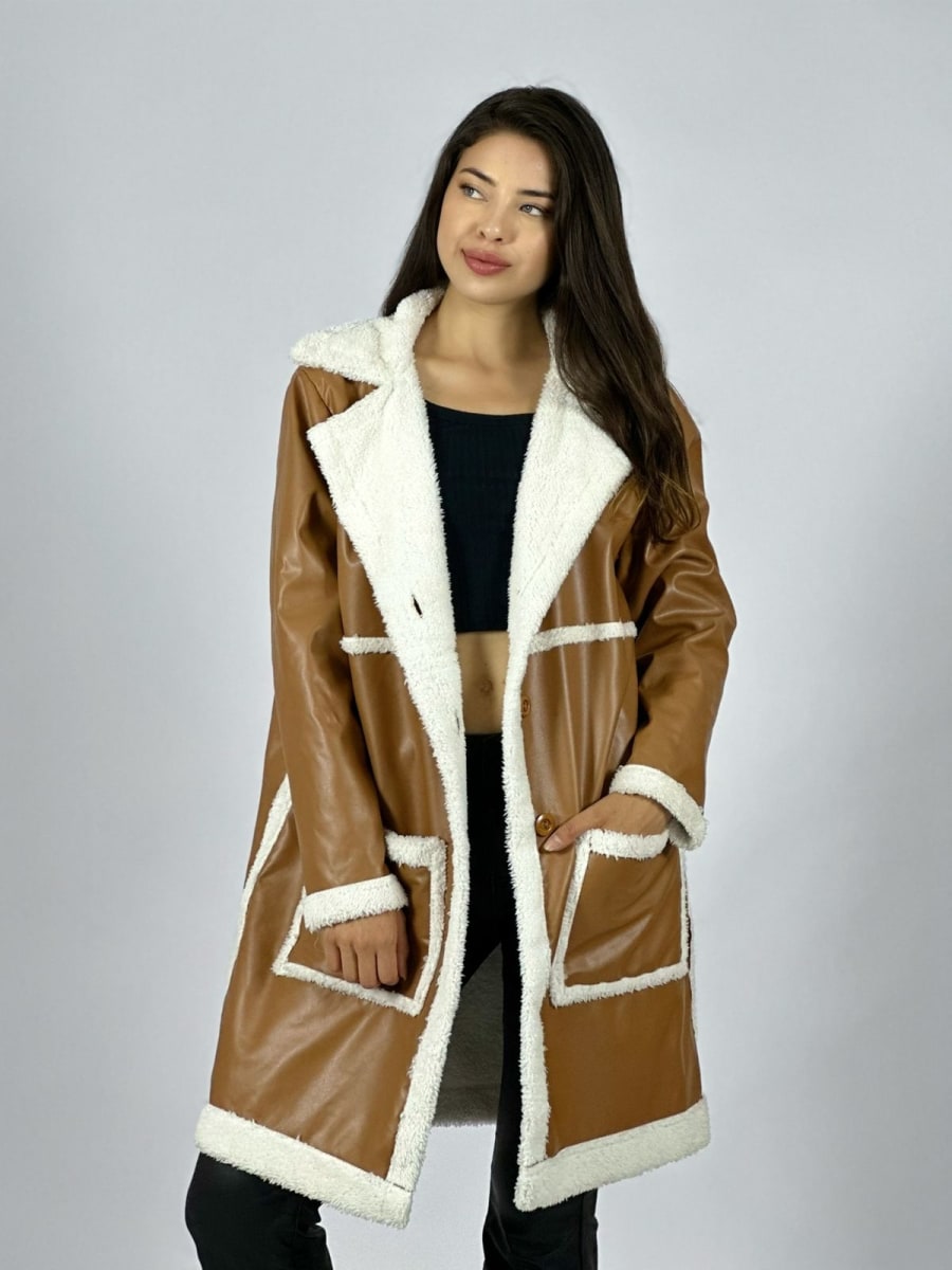 Abrigo Achiporrado De Cuerina B2-1244