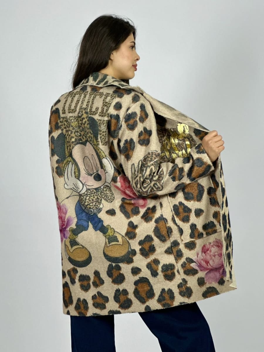 Abrigo Lana Italiano Print Minnie B4-1674