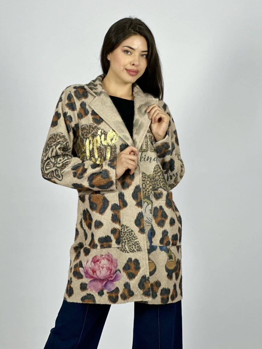 Abrigo Lana Italiano Print Minnie B4-1671