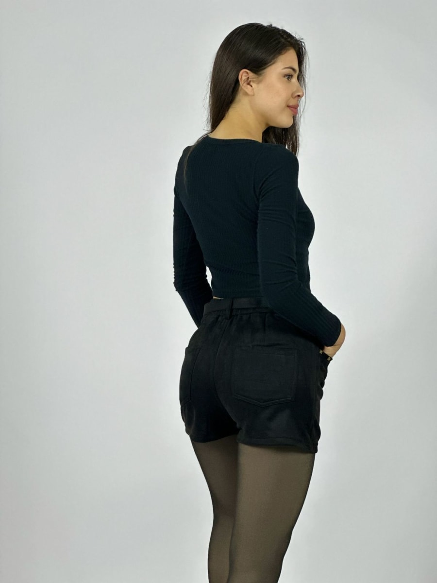 Short Gamuza con Cinturon Tachas Bolsillos A1-178