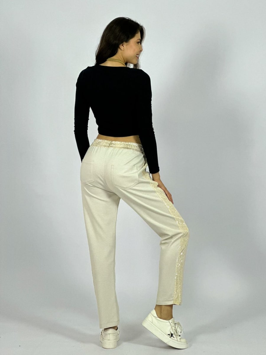 Jogger Algodon Doble Corazon Print Bordes y Pretina Brillos A1-353