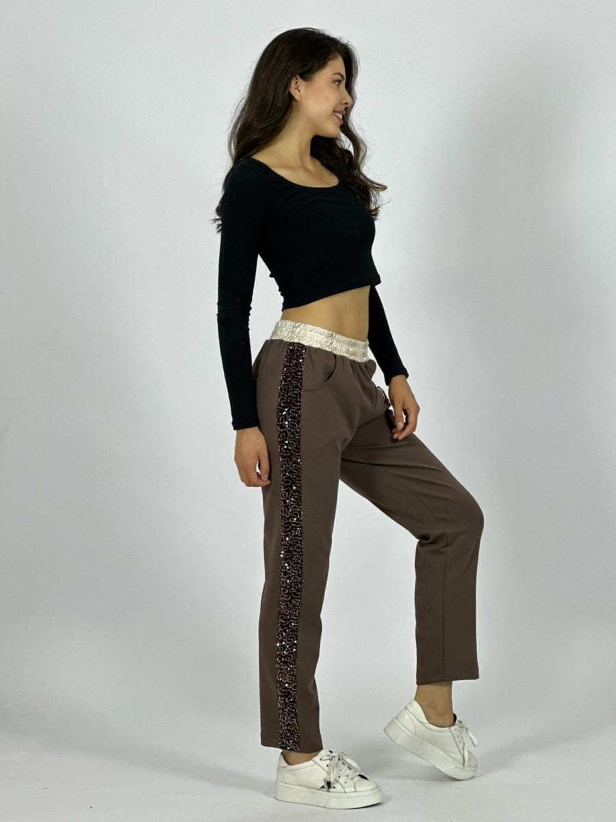 Jogger Algodon Doble Corazon Print Bordes y Pretina Brillos A1-355