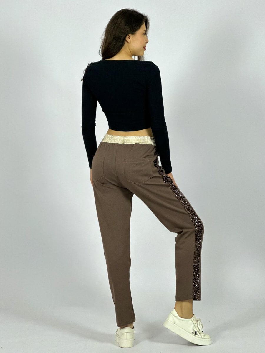 Jogger Algodon Doble Corazon Print Bordes y Pretina Brillos A1-356