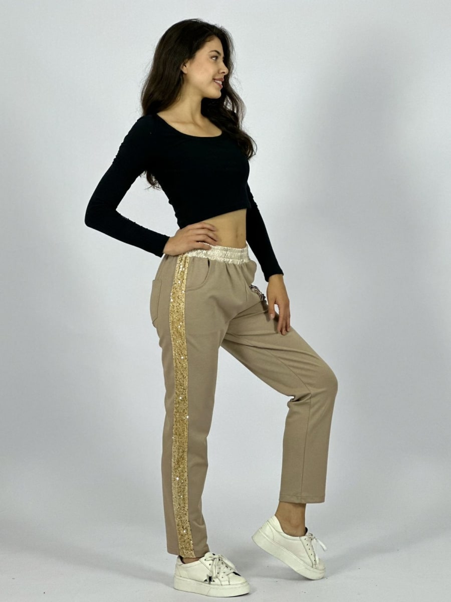 Jogger Algodon Doble Corazon Print Bordes y Pretina Brillos A1-3511