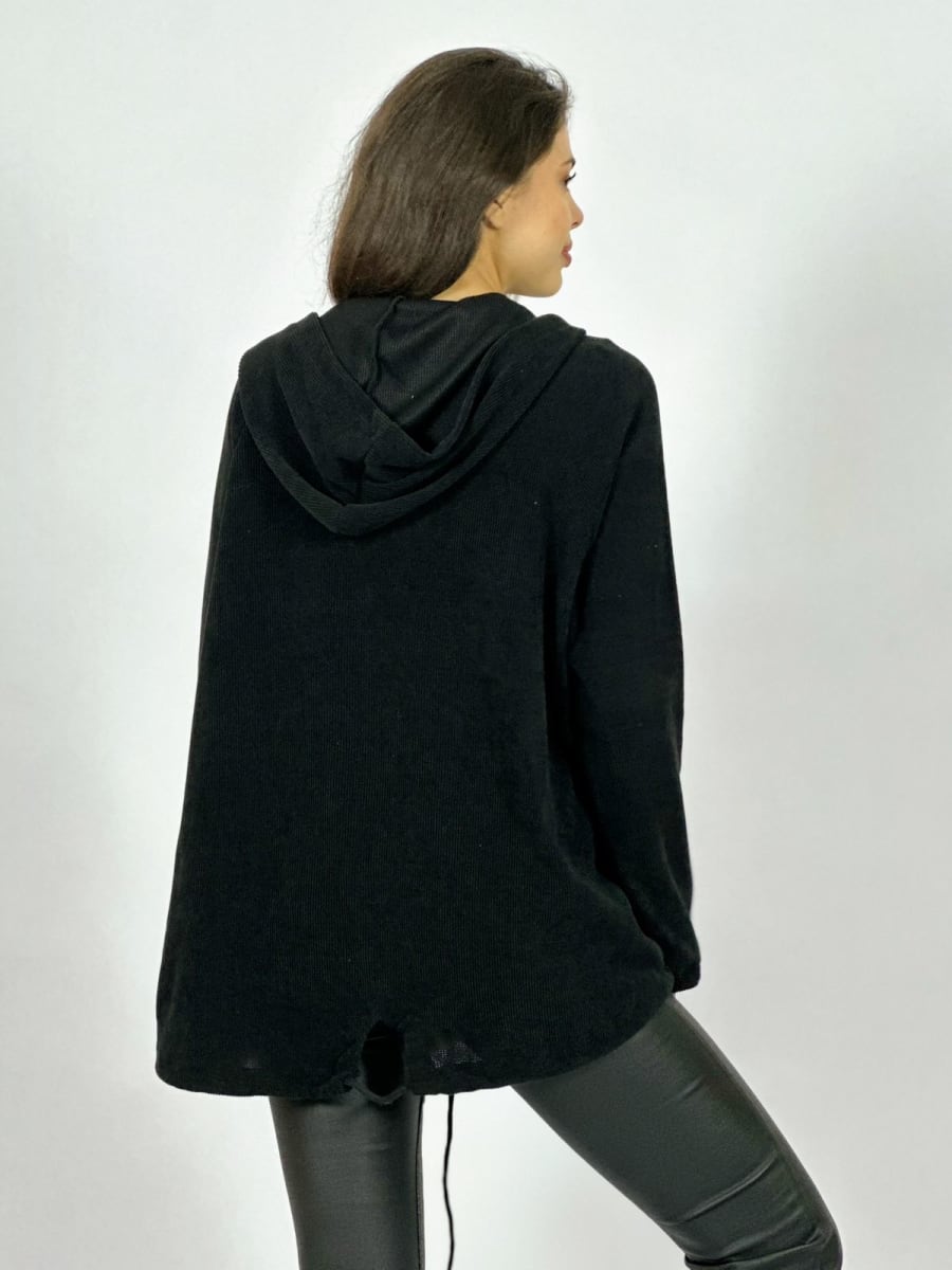 Poleron con Capucha Cotele Cierre Torso con Brillos A4-8711